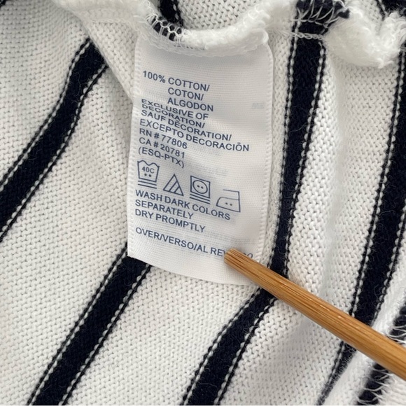 Kate Middleton style, Tommy Hilfiger Striped White & Black, Long Sleeve Size XL - Picture 8 of 9